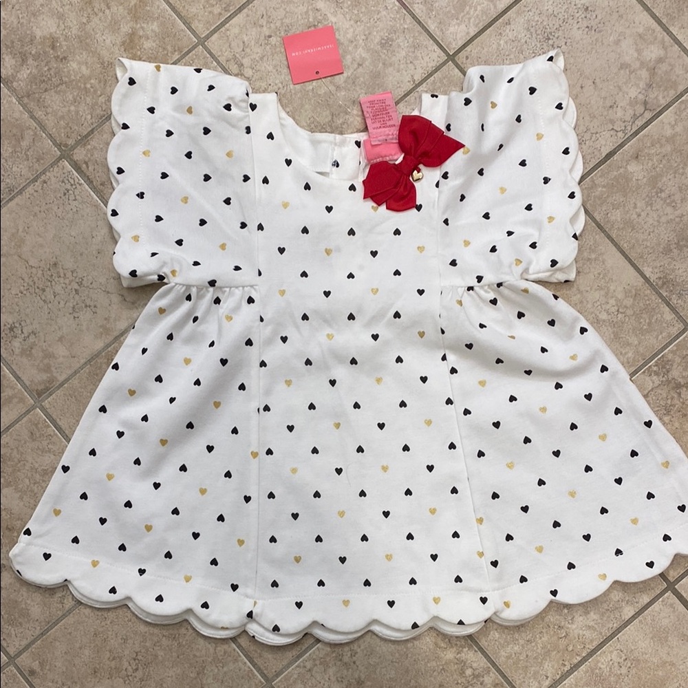 Isaac Mizrahi and Gold Kids Dress with Red Bow size 4T NWT
